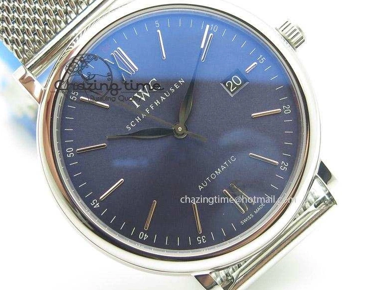 MIROTIME 0810 Portofino SCHAFFHAUSEN SS MKF 1:1 Best Edition Blue Dial On Mesh Bracelet A Versatile 7338